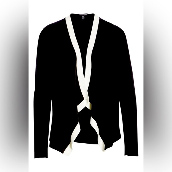 Eileen Fisher Angled Jacket Black/White Size M 20”x 27” - Picture 1 of 13